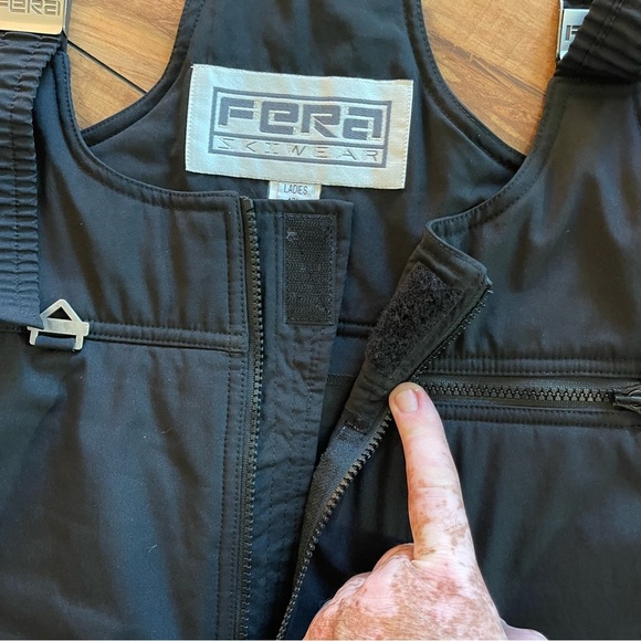 Fera Black Ski Bib overalls Women Size 12L - Picture 7 of 14